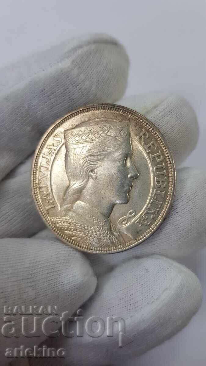 Доставка на Рядка сребърна монета 5 LATI 1929 Република Литва