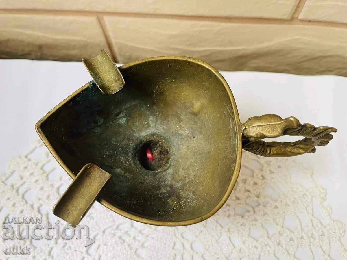 Beautiful brass 2-in-1 candlestick with ashtray from England with price € 13.50 | 26.40 BGN