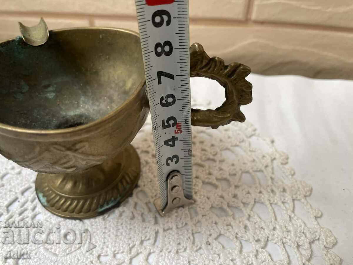 Beautiful brass 2-in-1 candlestick with ashtray from England - 7