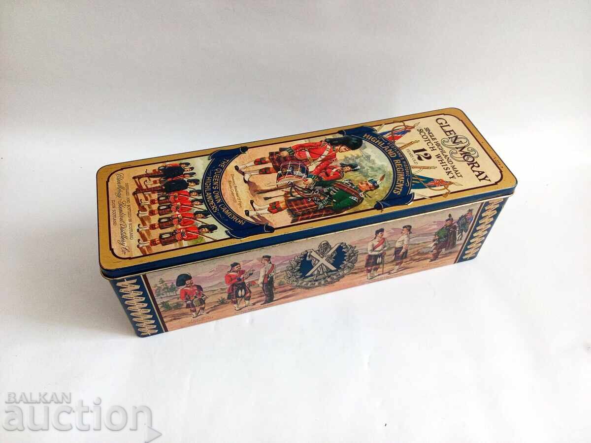 Δημοπρασία Βίντατζ μεταλλικό κουτί για σκωτσέζικο ουίσκι Glen Moray 90's Δημοπρασία Βίντατζ μεταλλικό κουτί για σκωτσέζικο ουίσκι Glen Moray 90's