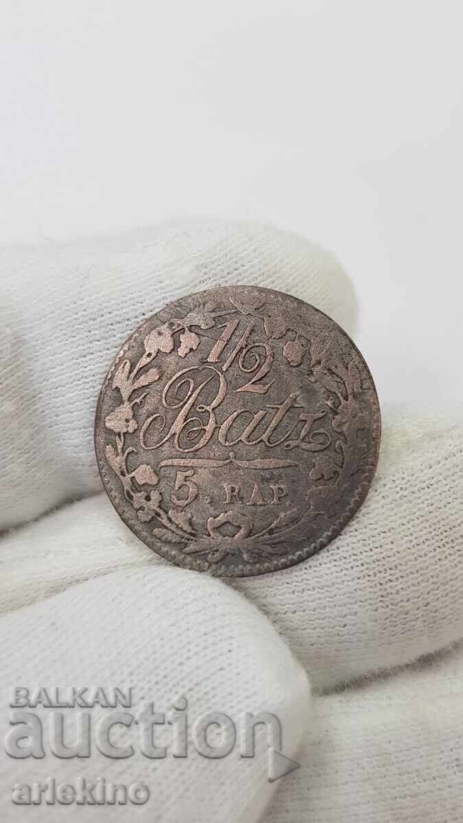Σπάνιο ασημένιο νόμισμα 1/2 BATZ 1810 - Ελβετία, SWISS