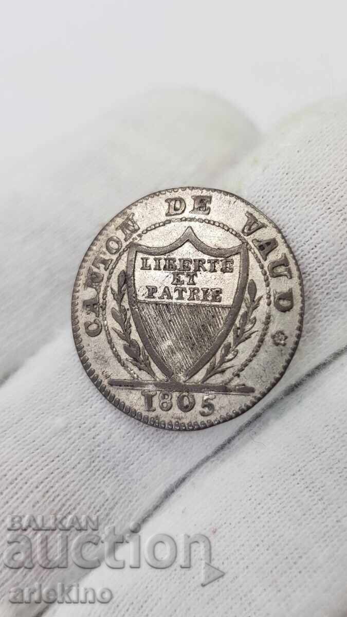 Monedă bilon rară 1BATZ 1805 - Elveția, SWISS - 5