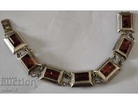 Silver bracelet with amber