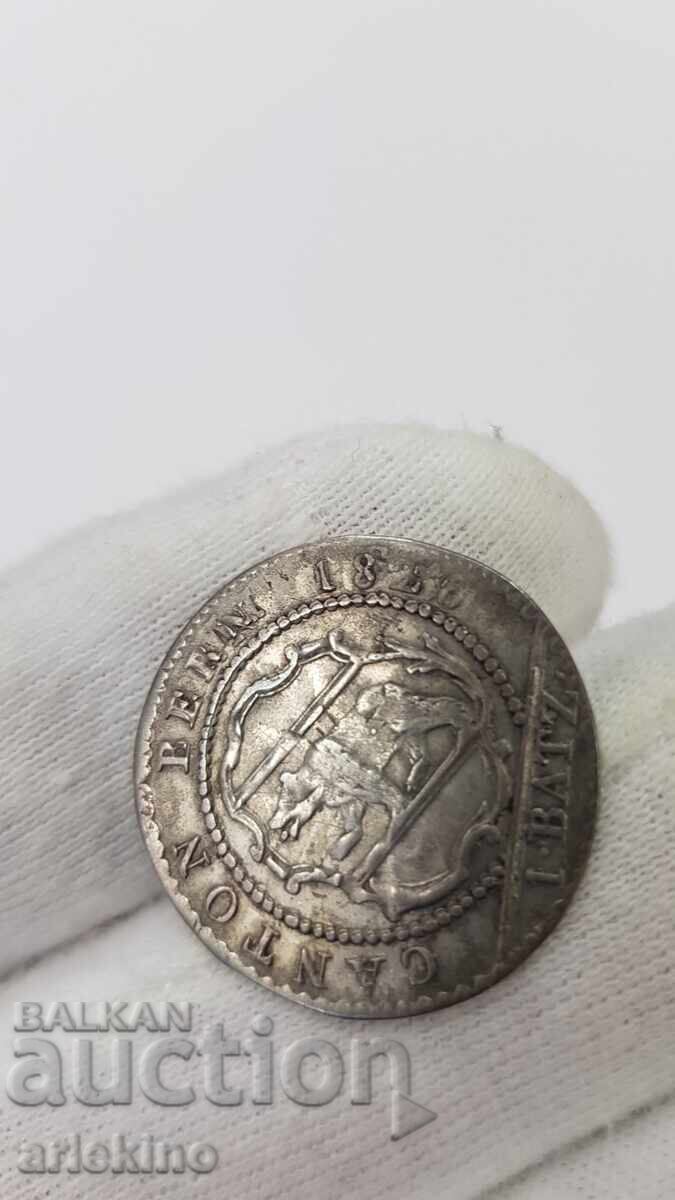 Δημοπρασία Σπάνιο νομίσμα 1BATZ 1826 - Ελβετία, SWISS Δημοπρασία Σπάνιο νομίσμα 1BATZ 1826 - Ελβετία, SWISS