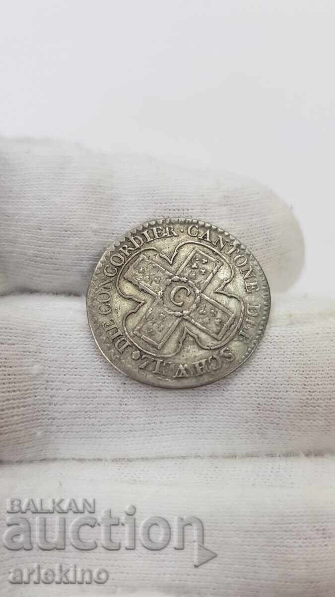 Monedă bilon rară 1BATZ 1826 - Elveția, SWISS - 6