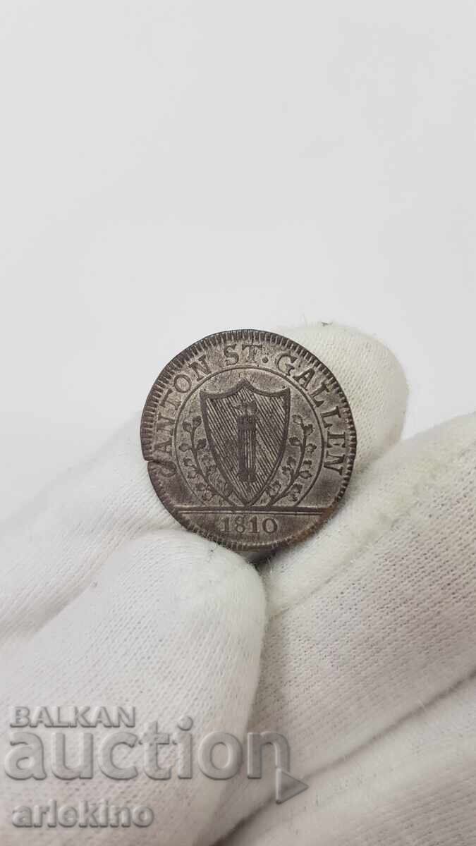 Δημοπρασία Σπάνιο ασημένιο νόμισμα 1 BAZEN 1810 - Ελβετία, CANTON Δημοπρασία Σπάνιο ασημένιο νόμισμα 1 BAZEN 1810 - Ελβετία, CANTON