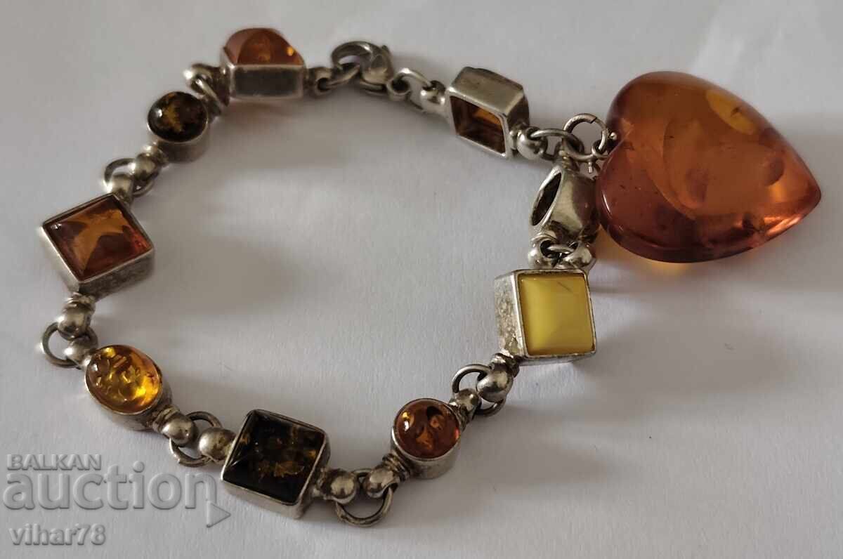 Brățară de argint cu chihlimbar multicolor cu preț € 159.99 | 312.91 BGN