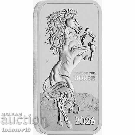 Argint 1 oz Lingou "Anul Calului" 2026 Argint 1 oz Lingou "Anul Calului" 2026