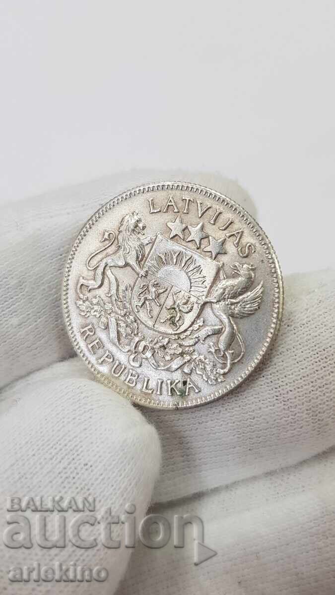 Livrarea Monedă rară de argint 2 LATI 1925 Republica Lituania