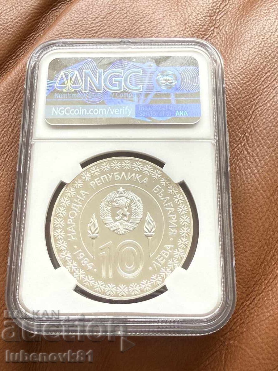 10 leva 1984 Sarajevo Schi NGC PF67 Ultra Cameo cu preț € 115.00 | 224.92 BGN