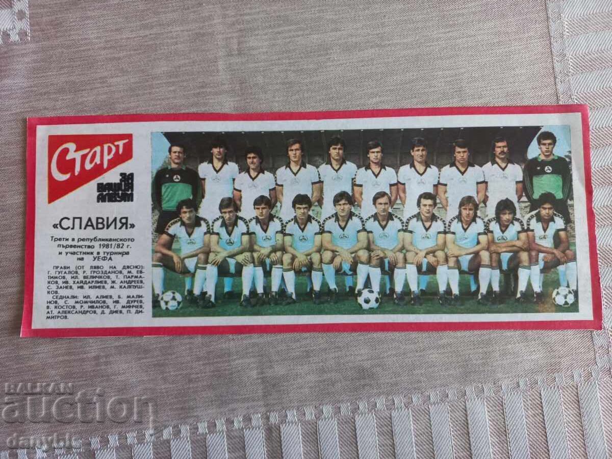 Fotografie de fotbal cu Slavia din ziarul Start
