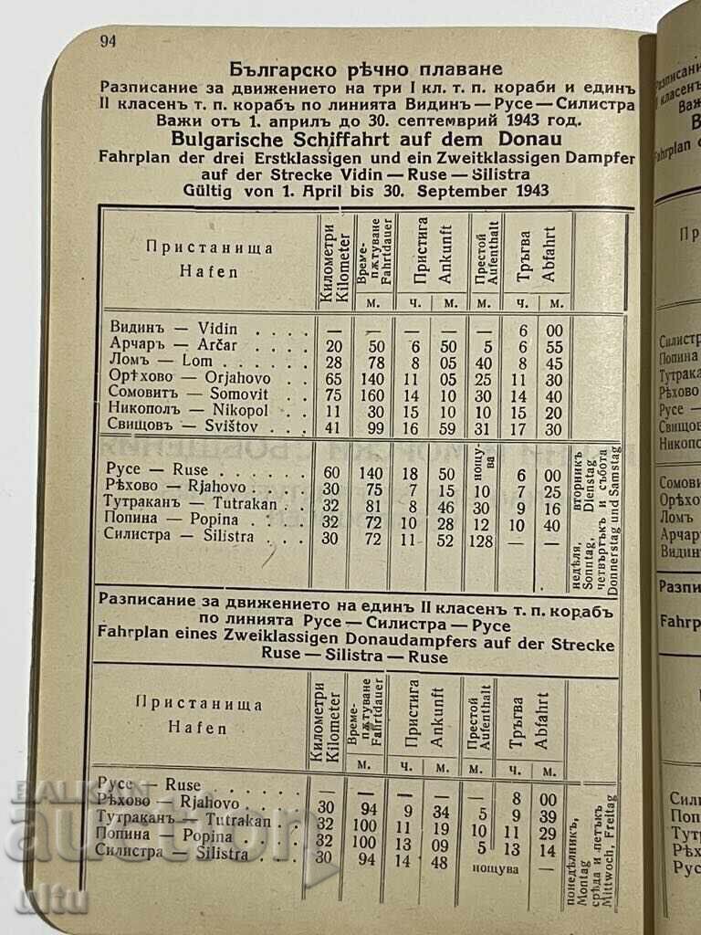 Доставка на Официален пътеводител по железниците и водните с..., 1943 г.