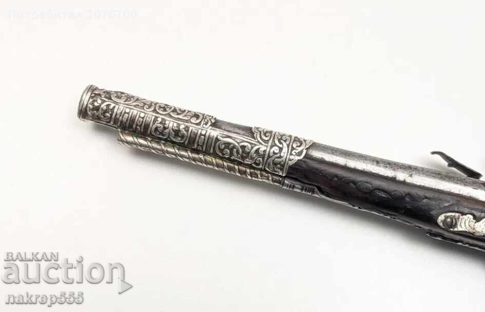 Delivery of Authentic Ottoman silver flintlock pistol, rifle, haiduk