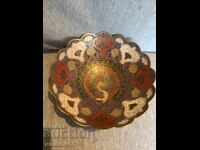 Месингова емайлирана купа с паун