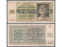❤️ ⭐ Бохемия и Моравия 1944 20 крони ⭐ ❤️