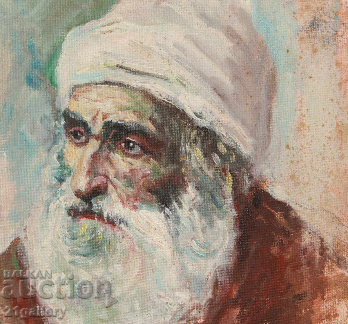 Παλιός ελαιογραφικός πίνακας πορτρέτο άνδρα - 5