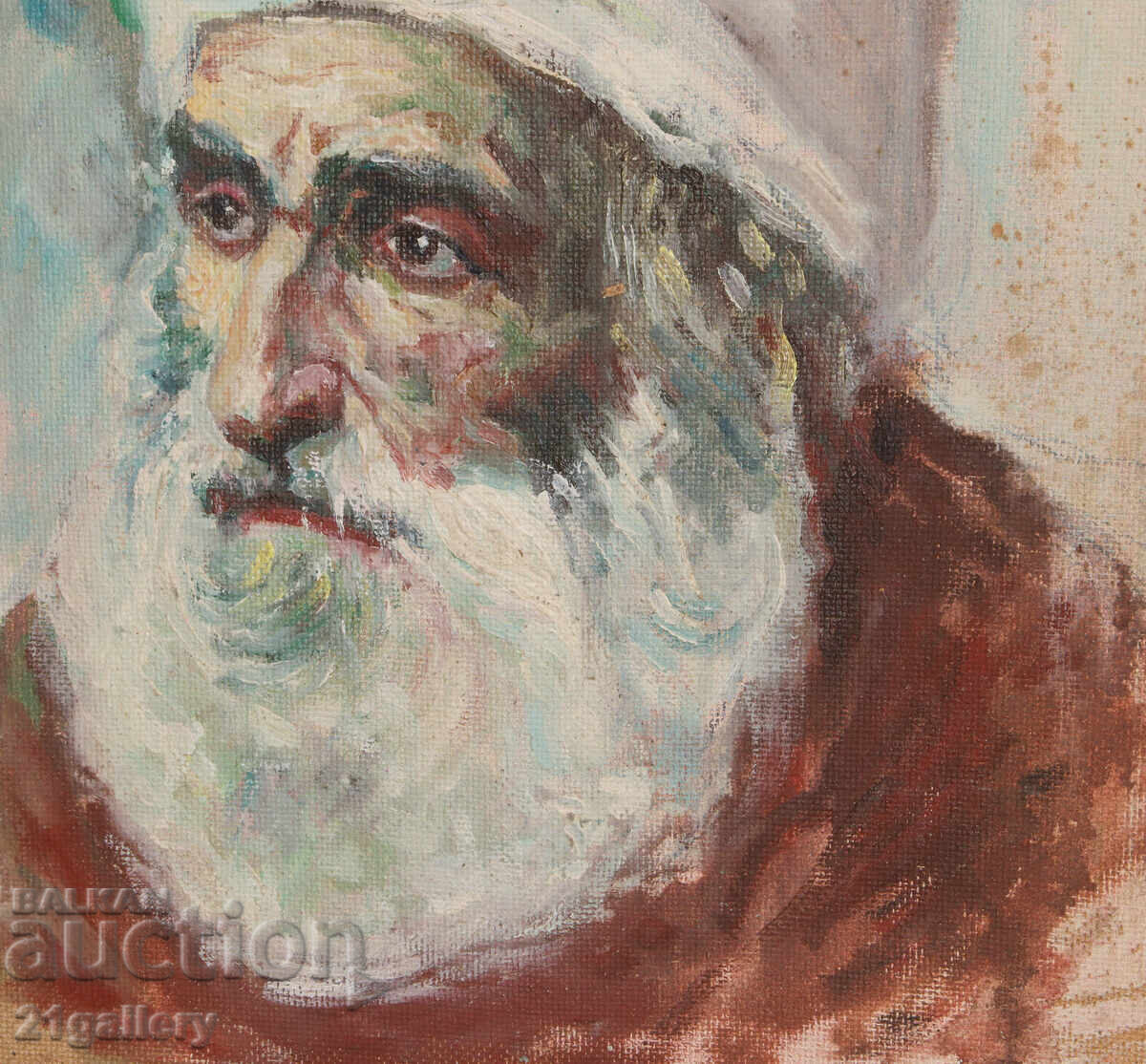 Παλιός ελαιογραφικός πίνακας πορτρέτο άνδρα - 6