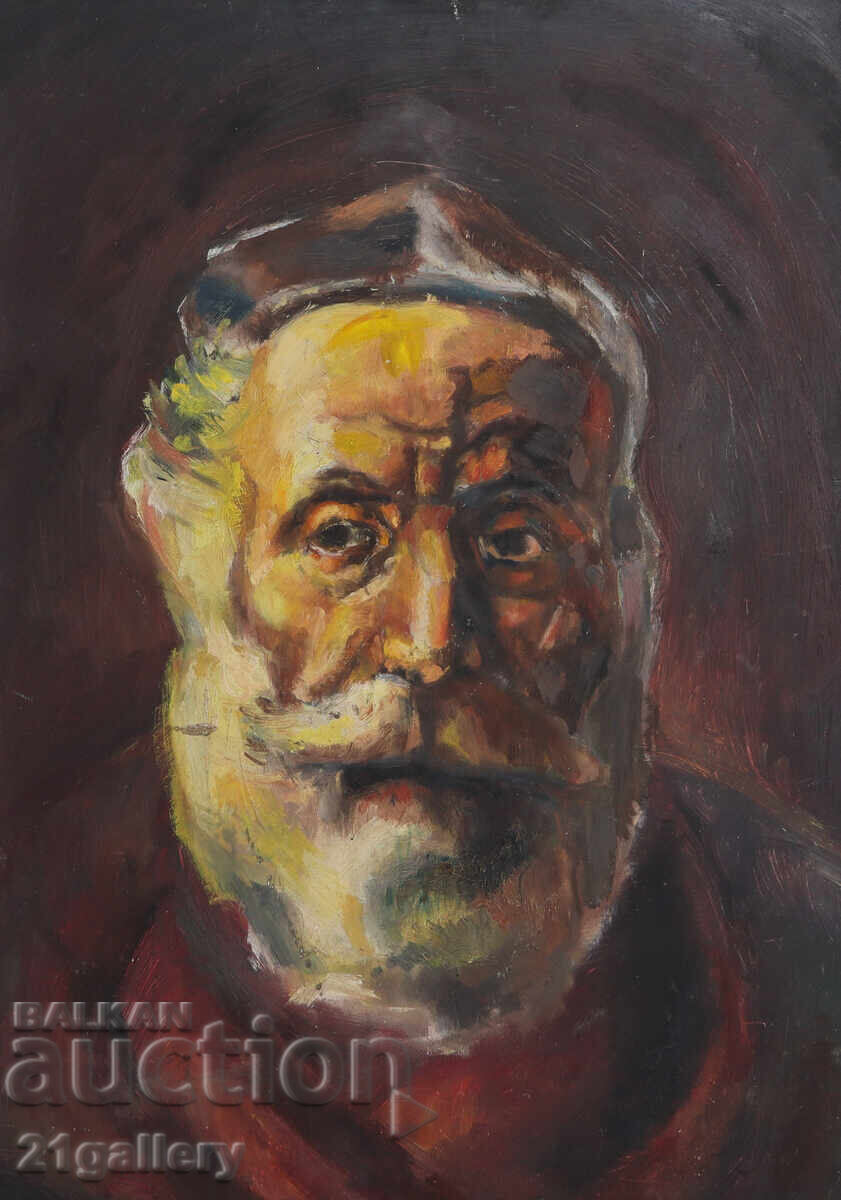 Old oil painting portrait