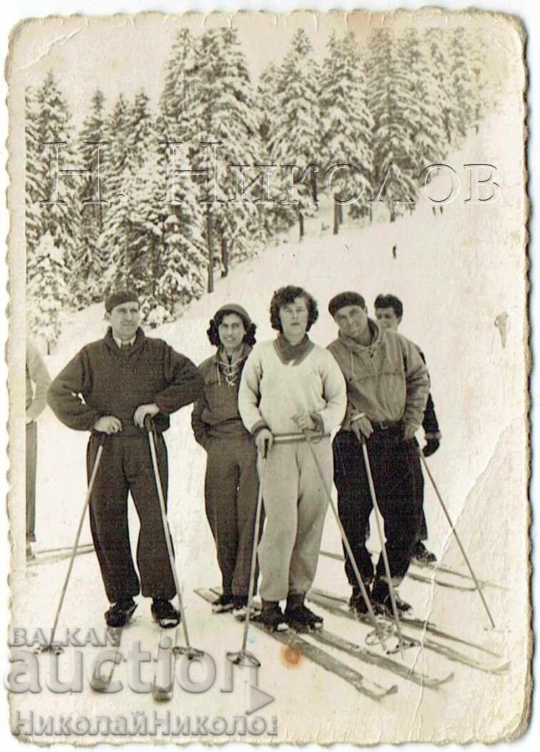 FOTOGRAFIE VECHE MICĂ SCHIURI SCHIURI BORDURE BOROVET J166