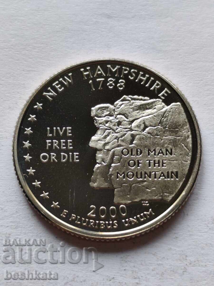 SUA - 1/4 dolar New Hampshire (2000) S - UNC