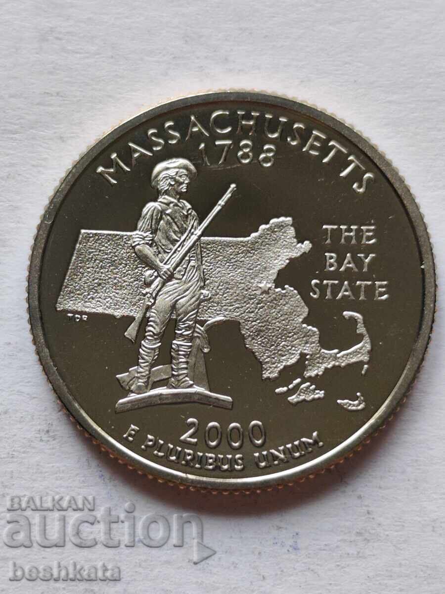 USA - 1/4 Dollar Massachusetts (2000) S - UNC USA - 1/4 Dollar Massachusetts (2000) S - UNC