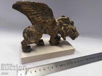 WINGED LION, BRONZE FIGURE, BRONZE STATUE