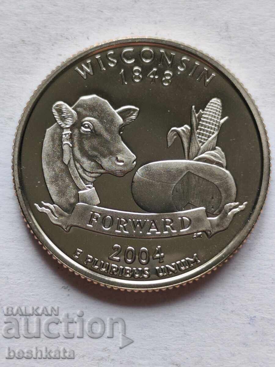 SUA - 1/4 dolar Wisconsin (2004) S - UNC