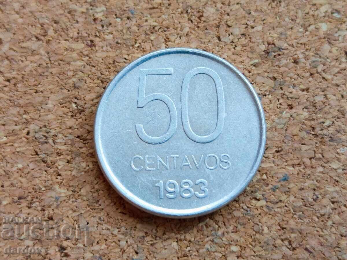 Argentina 50 centavos, 1983