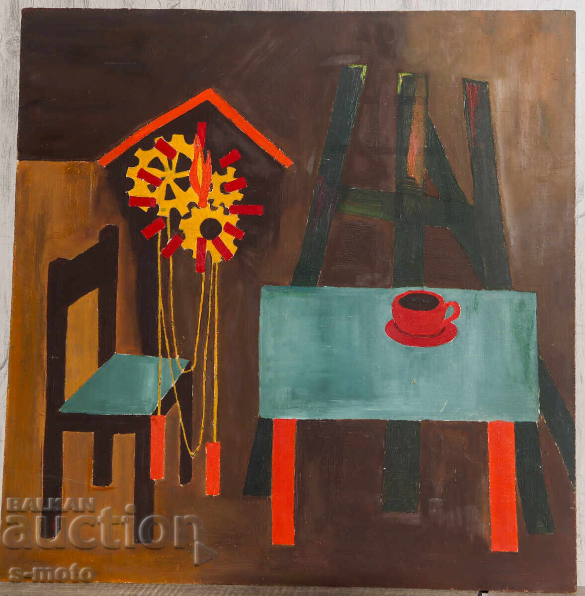 Tablou ulei, compoziție abstractă cu preț € 180.00 | 352.05 BGN