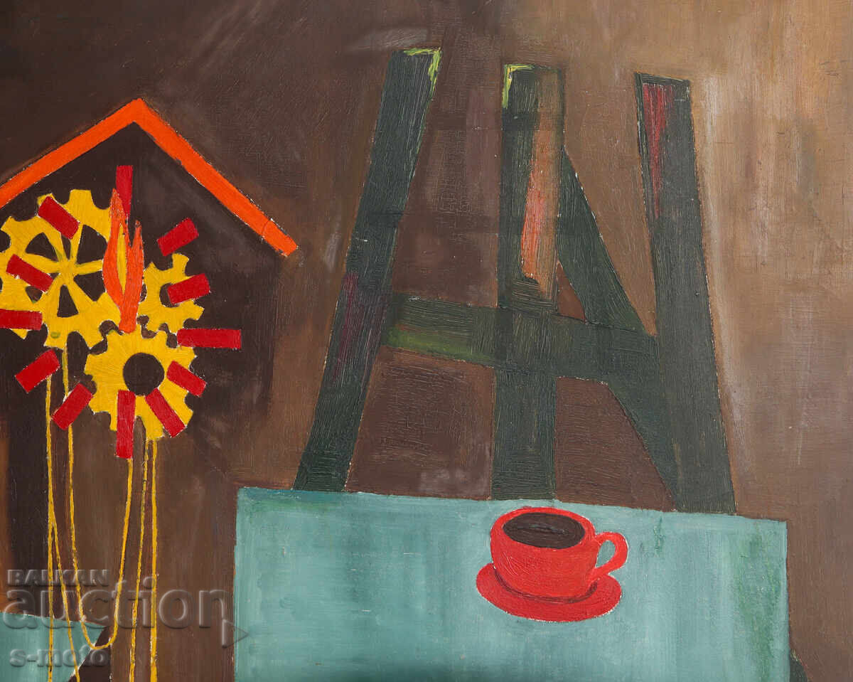 Tablou ulei, compoziție abstractă - 5