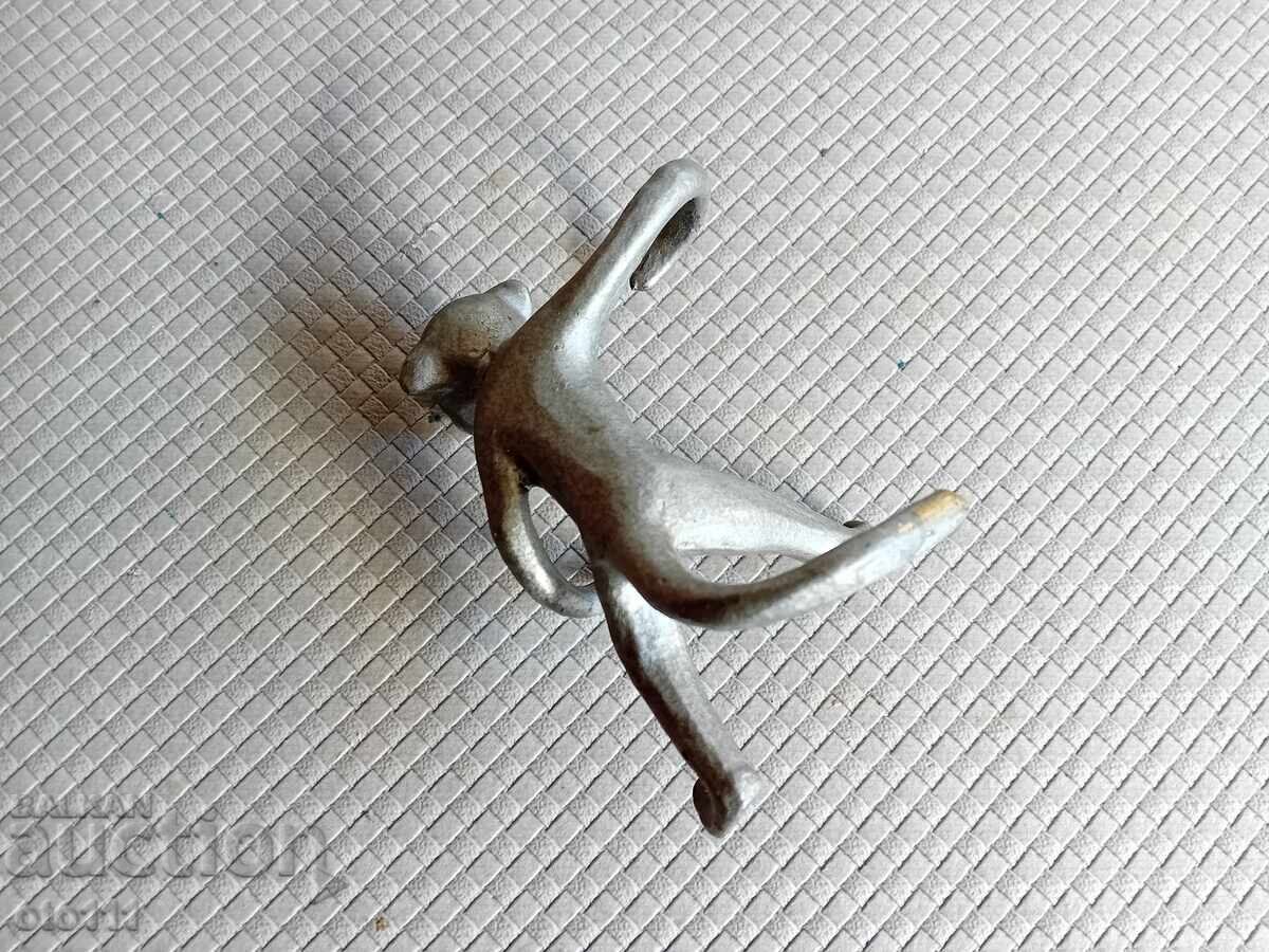 FIGURĂ DE BRONZ RUSĂ, MAIMUȚĂ, SUPORT PENTRU SOLNIȚĂ - 5