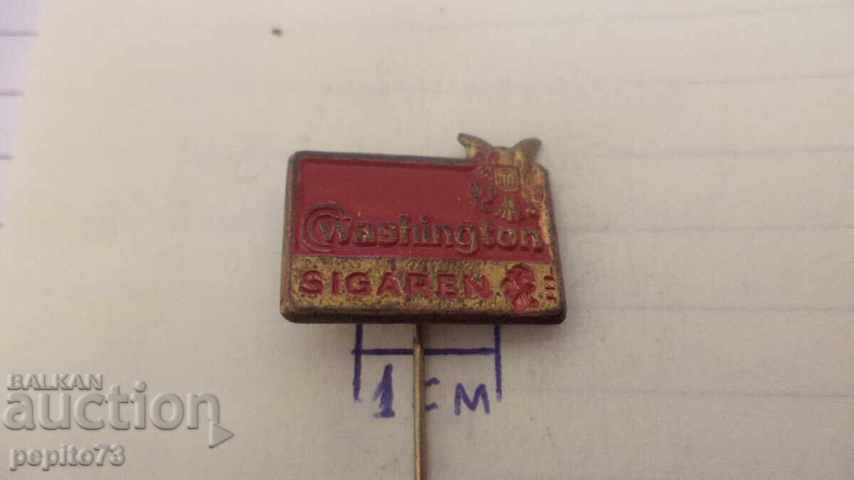 Advertising badge, Washington Cigars, cigar brand with price € 2.00 | 3.91 BGN