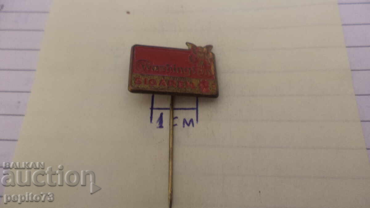 Auction  Advertising badge, Washington Cigars, cigar brand