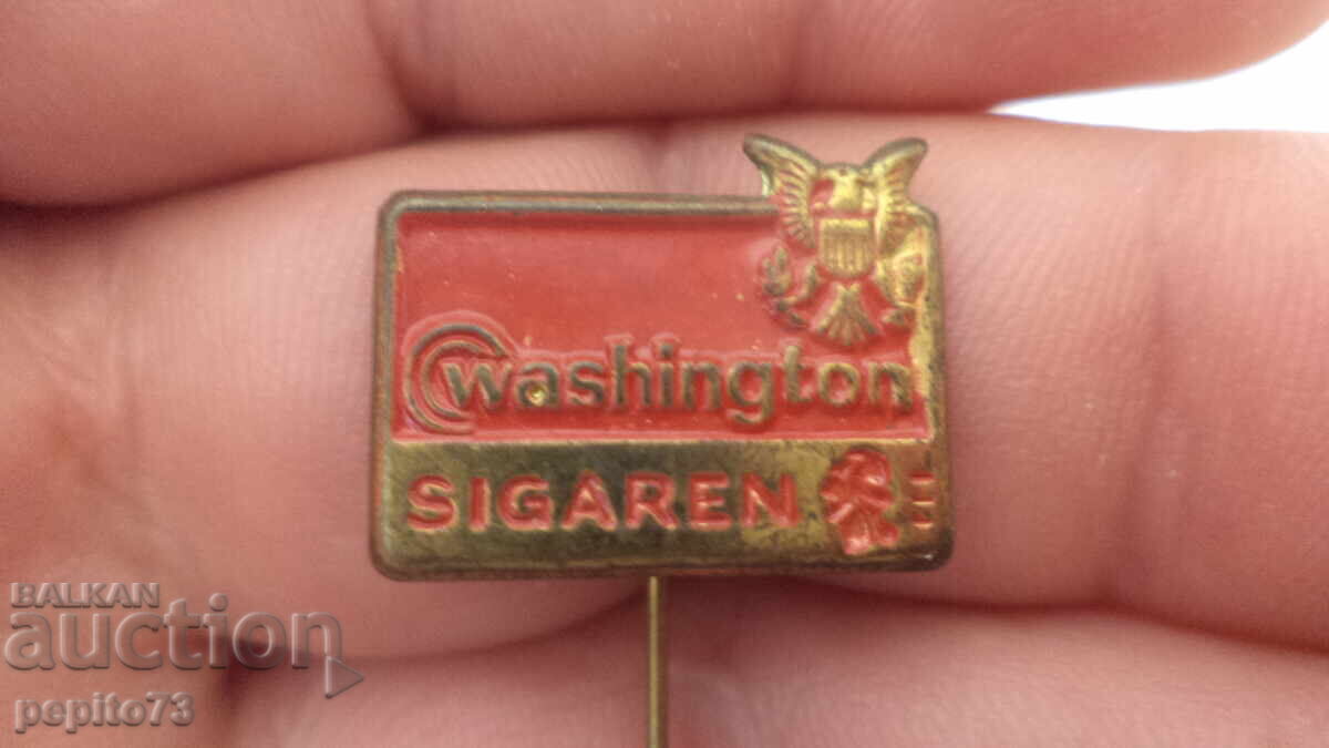 Advertising badge, Washington Cigars, cigar brand