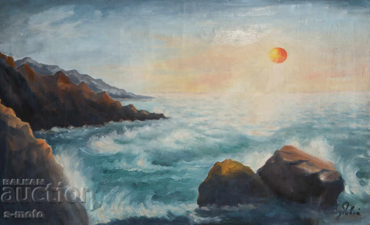 Δημοπρασία Παλιός ελαιογραφία θαλασσινό τοπίο Δημοπρασία Παλιός ελαιογραφία θαλασσινό τοπίο