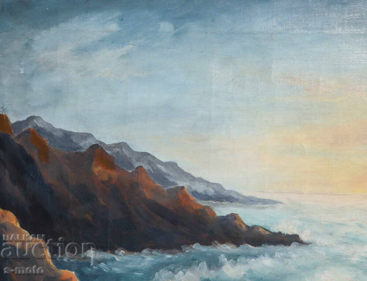 Παλιός ελαιογραφία θαλασσινό τοπίο - 5 Παλιός ελαιογραφία θαλασσινό τοπίο - 5