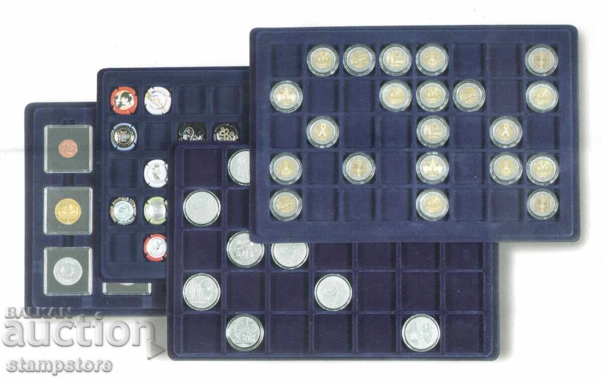 2 τεμάχια δίσκοι για νομίσματα με 24 θέσεις 47x47 χιλ 2 τεμάχια δίσκοι για νομίσματα με 24 θέσεις 47x47 χιλ