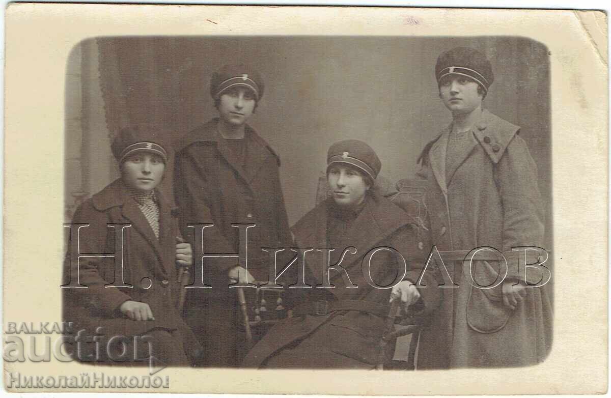 1924 FOTOGRAFIE VECHE ELEVĂ DE GIMNAZIU FOTO ABADJIEV ZH222