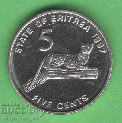 (¯`'•.¸ 5 cenți 1997 ERITREEA ¸.•'´¯)