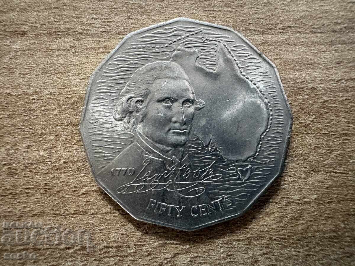 Australia - 50 cenți (1970) - 200 g. de la atingere