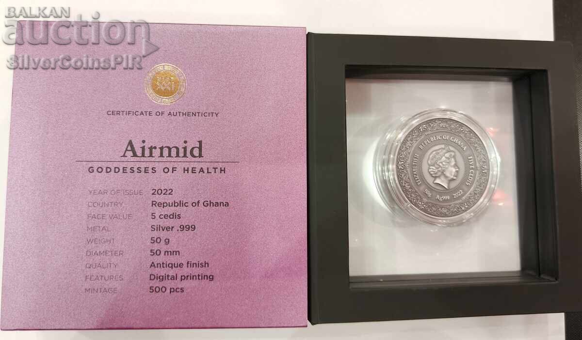 Livrarea Argint 5 Cedi Zeița Sănătății Earmid 2022 Ghana