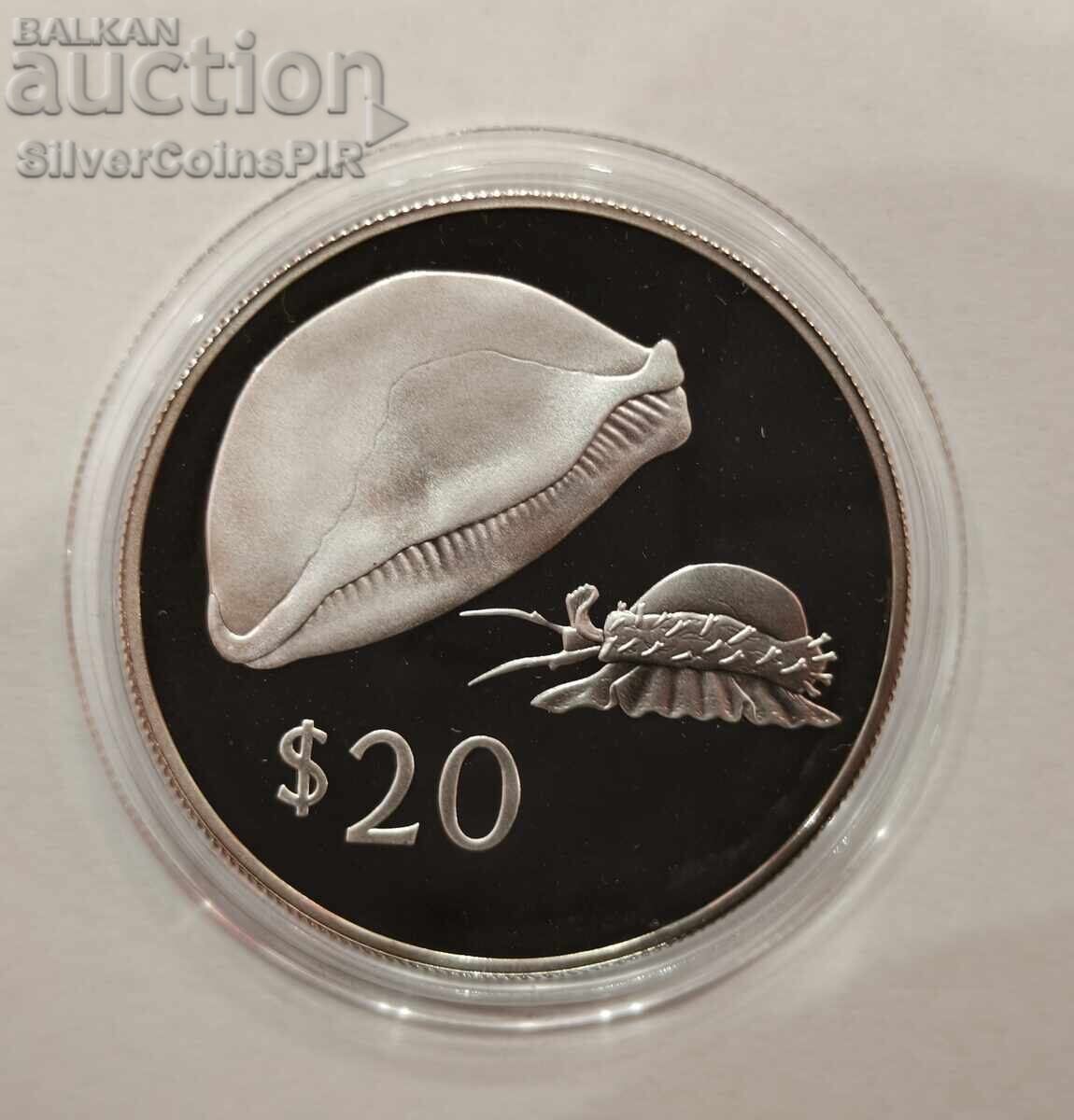 Сребро 20$ 1978 Фиджи Застрашени Животни с цена € 12.00 | 23.47 лв.