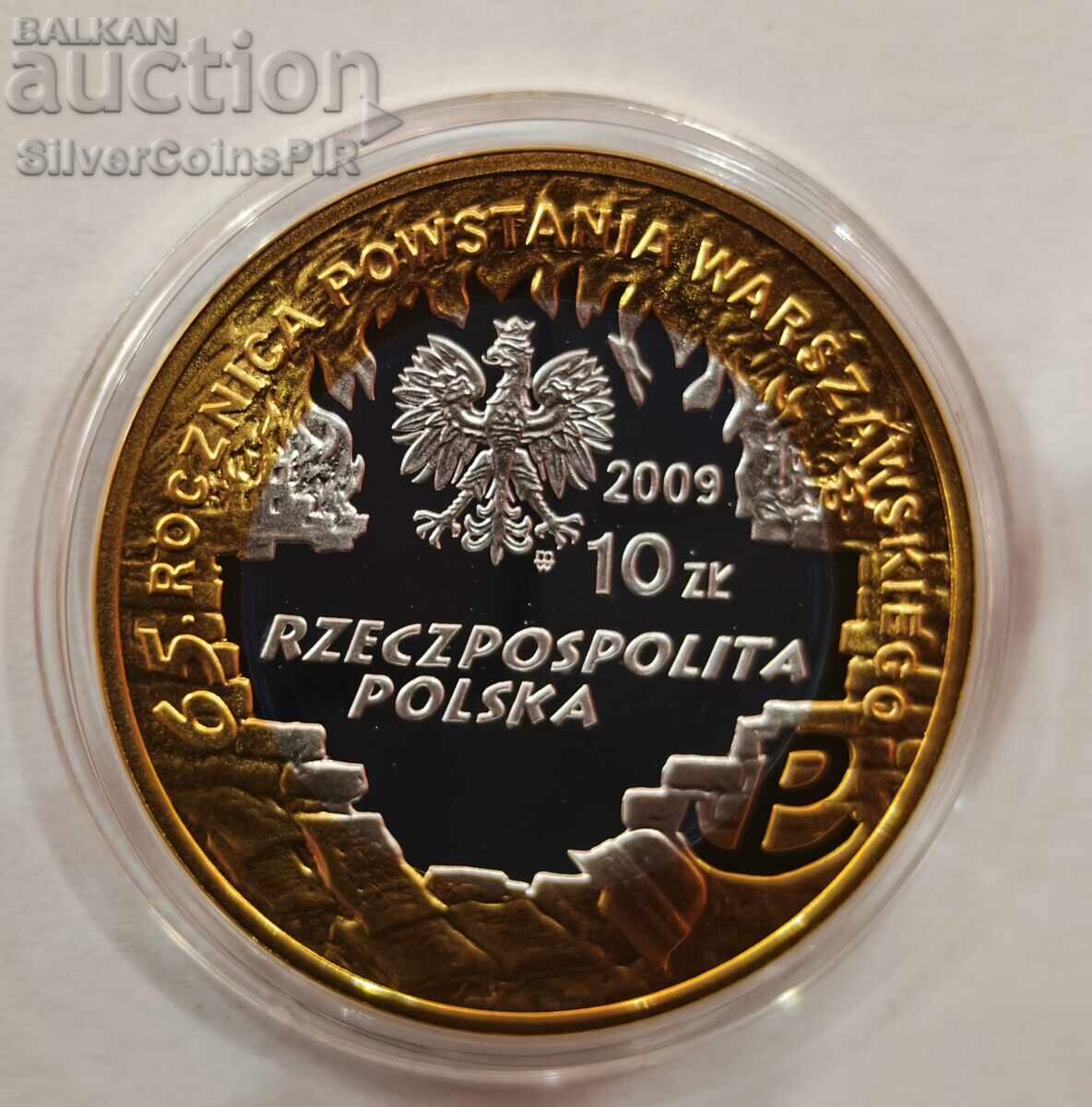 Argint 10 Złoti 65g. De la Revolta de la Varșovia 2009 Polonia cu preț € 48.89 | 95.62 BGN