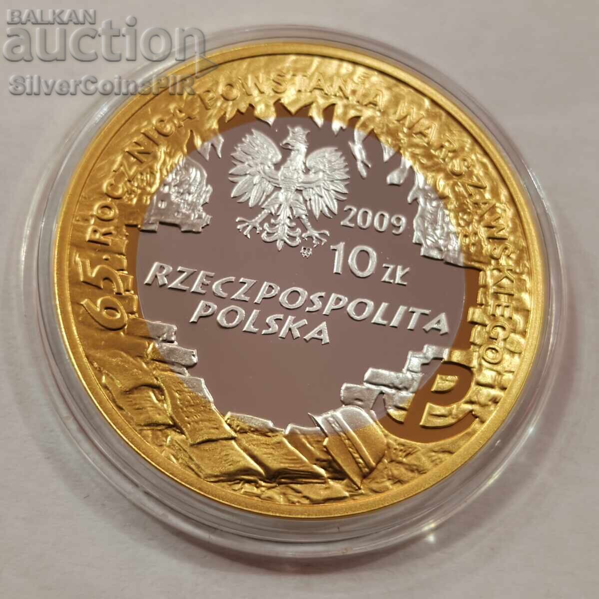 Livrarea Argint 10 Złoti 65g. De la Revolta de la Varșovia 2009 Polonia