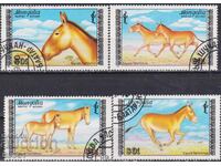 Σφραγισμένες γραμματόσημες Fauna Kulani Horses 1988 από τη Μογγολία