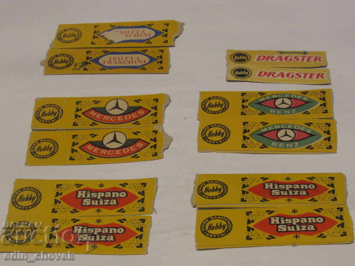 Стари антикварни страници от кутийки на колички Estetyka