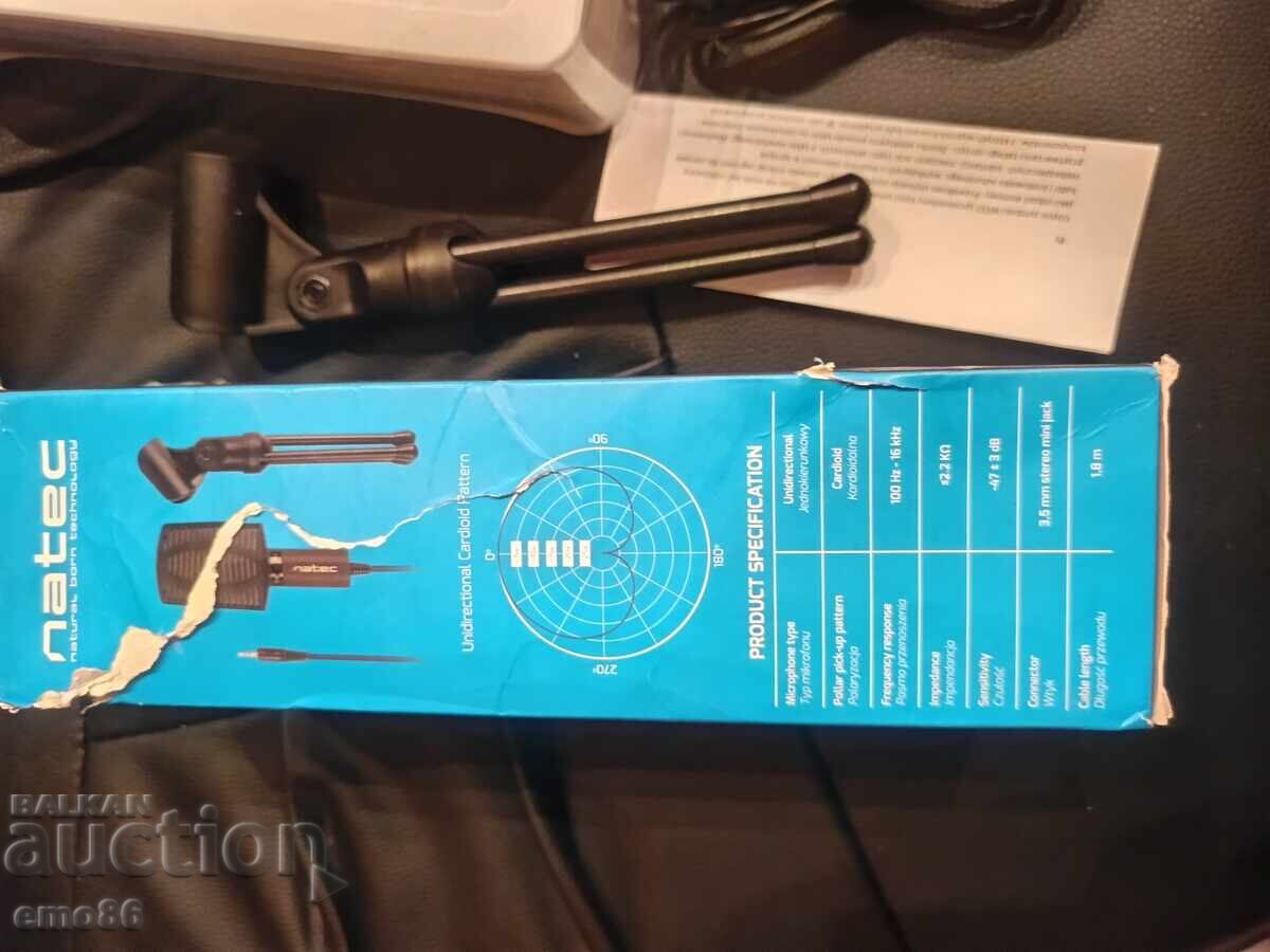 Microfon Natec + stativ NOU cu preț € 2.50 | 4.89 BGN