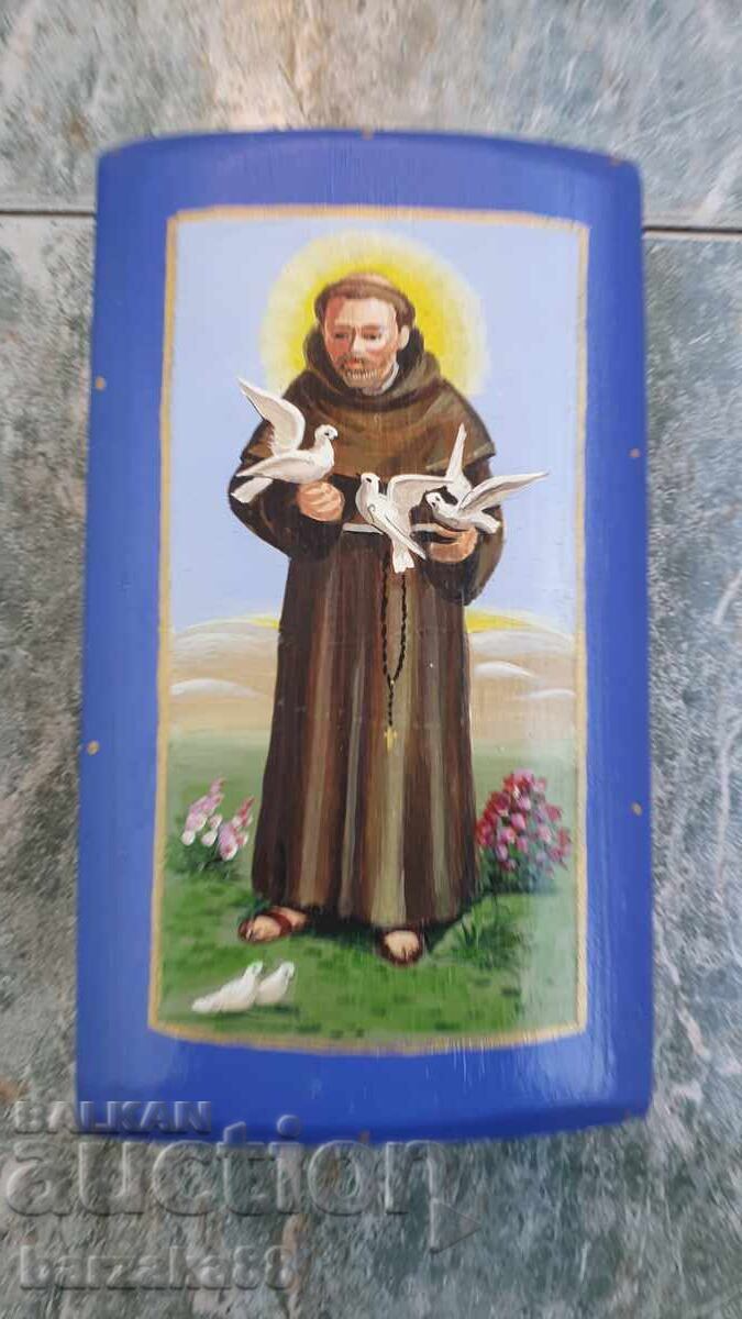 Ξύλινο ζωγραφισμένο κουτί του Αγίου Φραγκίσκου