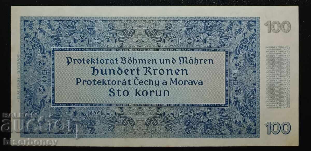 Немска окупация на Бохемия и Моравия, 100 крони 1940 г, UNC с цена € 135.00 | 264.04 лв.