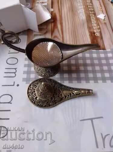 Lampă antică arabă pentru tămâie, metalică, aromatizantă, 11,8x7 - 6